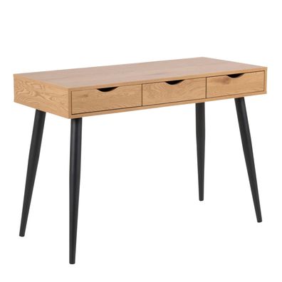 cagü: DESIGN Schreibtisch [VIBORG] Wildeche 3 Schubladen & BEINE Schwarz 110cm