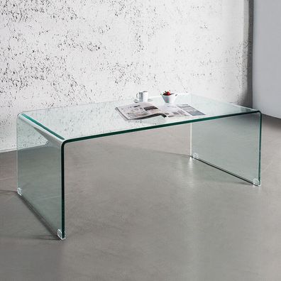 cagü: DESIGN RETRO GLAS-COUCHTISCH Sofatisch [MAYFAIR] Transparent 110cm x 60cm