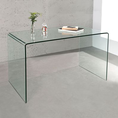 cagü: DESIGN RETRO GLAS-ESSTISCH Esszimmertisch [MAYFAIR] Transparent 120cm 70cm