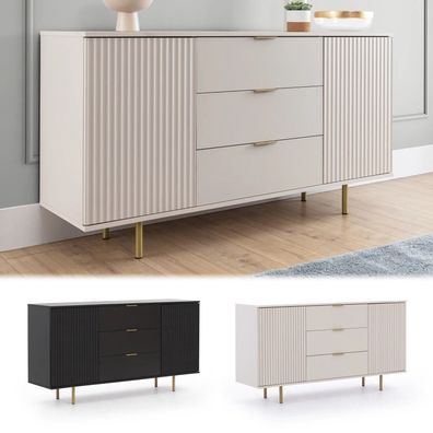 Kommode NUBIA NB-02 mit 3 Schubladen 2 Türen Sideboard 150 cm Anrichte Modern