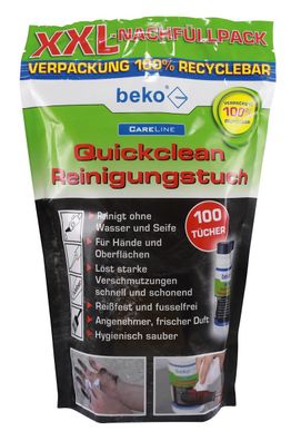 XXL-Nachfüllpack CareLine Quickclean Reinigungstuch 100 Tücher