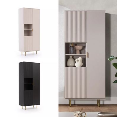 Regalschrank NUBIA NB-05 mit 3 Türen Vitrine Regal Schrank 80 cm Modern