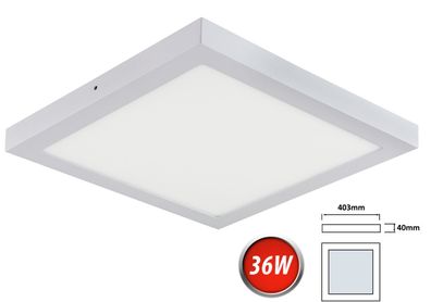 36W LED Deckenleuchte 2500lm 400x400mm Lampe Eckig Decke Beleuchtung