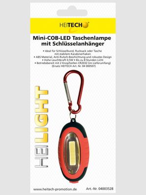 Mini-COB-LED Taschenlampe mit Schlüsselanhänger