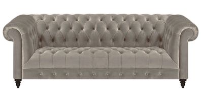 Sofa Dreisitze Couch Wohnzimmer Polstermöbel Couch Grau Chesterfield