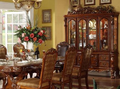 Vitrine Schrank Vitrinen Wohnzimmer Schau Schränke Design Barock Rokoko Holz neu