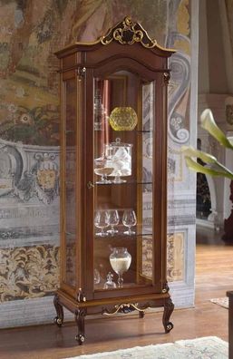 Edle Vitrine Antik Stil Barock Rokoko Klassisch Wohnzimmer Glas Schrank Barock