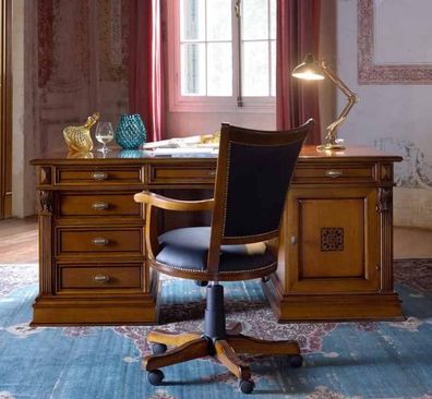 Luxus Washington Büro Set Italienische Möbel Büro 3tlg. Barock Rokoko Schrank