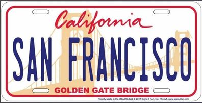 US Nummernschild San Francisco - California Golden Gate Bridge - 30x15 cm