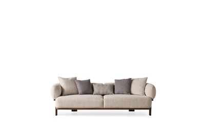 Modernes Graues Dreisitzer Sofa Gepolstertes Wohnzimmermöbel Luxus Couch