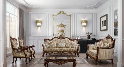 Chesterfield Sofagarnitur Couch Set mit Couchtisch Sofa Polster 5tlg