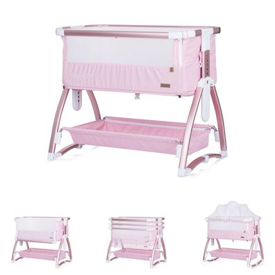 B-Ware Chipolino Beistellbett Baby Boss Moskitonetz, Schaukelfunktion rosa