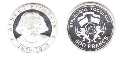 1000 Franc Silber Münze Republik Togo Albert Einstein 2005 (111909)