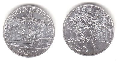 10 Euro Silber Münze Österreich Schloss Ambrass 2002 (111910)