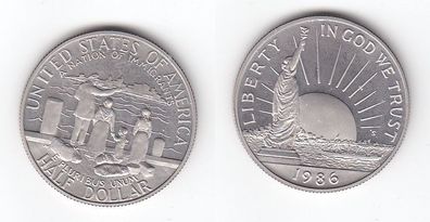 1/2 Dollar Nickel Münze USA Ellis Island 1986 (110671)