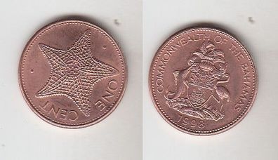 1 Cent Kupfer Münze Bahamas Seestern 1998 (110294)