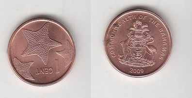 1 Cent Kupfer Münze Bahamas Seestern 2009 (111932)