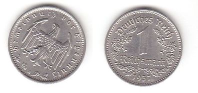 1 Mark Nickel Münze 3. Reich 1937 A, Jäger 354 (111795)