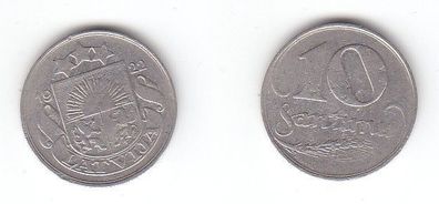 10 Santimu Nickel Münze Lettland 1922 (112089)