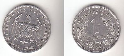 1 Mark Nickel Münze 3. Reich 1934 A, Jäger 354 (111832)