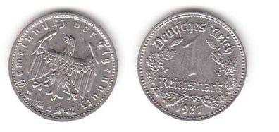 1 Mark Nickel Münze 3. Reich 1937 D, Jäger 354 (111571)