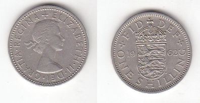 1 Schilling Nickel Münze Großbritannien 1962 englischer Löwe (110824)