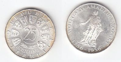 25 Schilling Silber Münze Österreich Wolfgang Amadeus Mozart 1956 (111850)