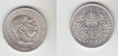 1 Krone Silber Münze Österreich 1915 (111532)