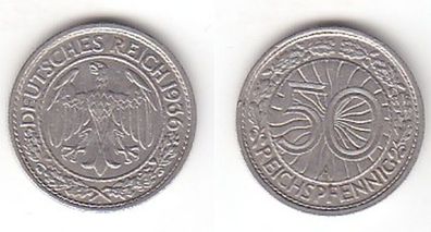 50 Pfennig Nickel Münze Weimarer Republik 1936 A (111785)