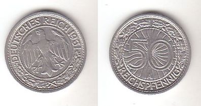 50 Pfennig Nickel Münze Weimarer Republik 1931 A (111791)