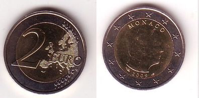 2 Euro Bi-Metall Münze Monaco Fürst Albert II 2009 (111727)