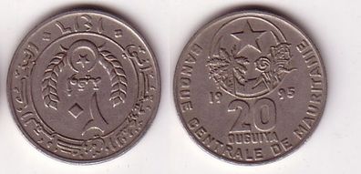 20 Quguiya Kupfer Nickel Münze Mauretanien Mauritanie 1995 (110900)