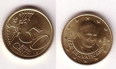 50 Cent Messing Münze Vatikan Pabst Benedikt XVI 2010 (112046)