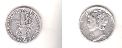 1 Dime Silber Münze USA Liberty Kopf 1936 (111720)