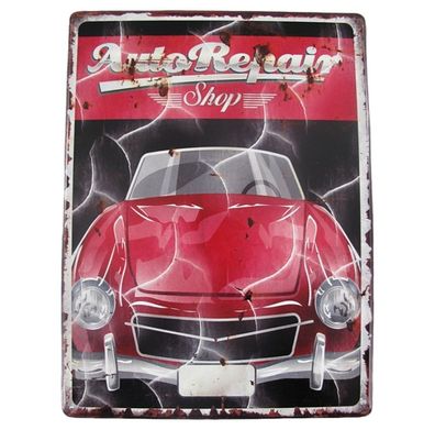 Blechschild Reklameschild, Auto Repair Shop, Auto, Werkstatt Wandschild 40x30 cm