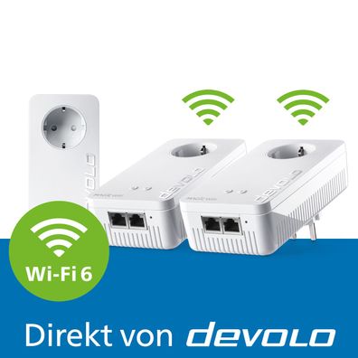 devolo Magic 2 WiFi 6 Powerline Mesh WLAN Verstärker 3x Adapter