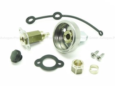 Tomasetto Minitankstutzen mit Flexanschluss inkl. M10 Dish Adapter LPG Autogas