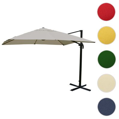 Gastronomie-Ampelschirm HWC-A96, 3,5x3,5m (Ø4,95m) Polyester Alu/Stahl 25kg