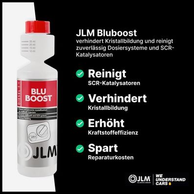 JLM BluBoost 250ml Zusatz f. AdBlue® verhindert Kristallbildung Reduziert Schaum