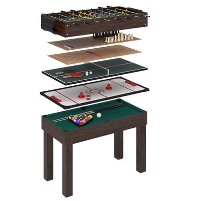 anaterra® Multigame Spieltisch 9 in 1 Multispieltisch Kicker Billard Tischtennis