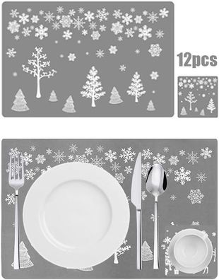 12 STßCKE Weihnachten Tischset, Weihnachtsdeckchen, dekorative Deckchen, Esstisch Ma