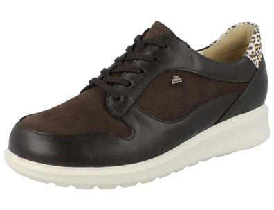 FINN Comfort Mogan Damen Halbschuh Schnürschuh braun mole safari Leder