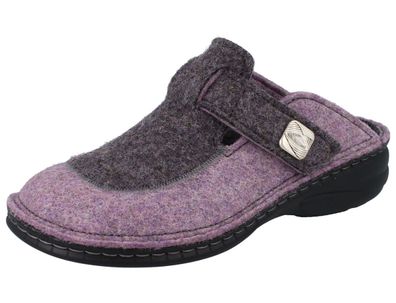 FINN Comfort Antholz Damen Clogs Hausschuhe lila Doublefilz