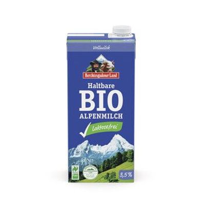 Berchtesgadener Land Bio Haltbare Bio-Alpenmilch laktosefrei 3,5% Fett NL-Fair 1l