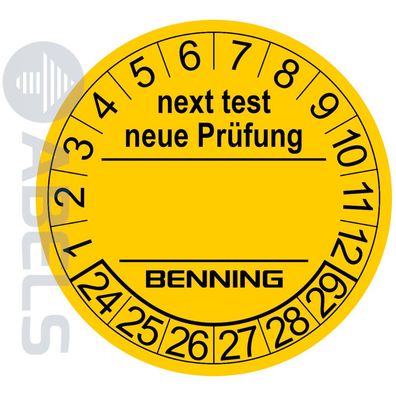 Benning Prüfplaketten (756212) 300 Stück neue Ausführung 2024 - 2029