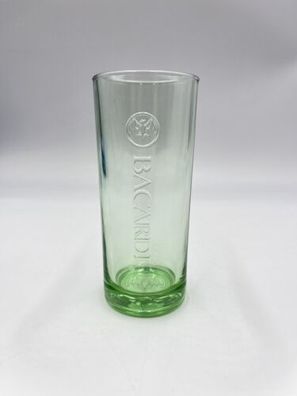 Bacardi Glas grünlich Fledermaus Logo Rum Barglas Dekoglas Longdrinkglas Wasser