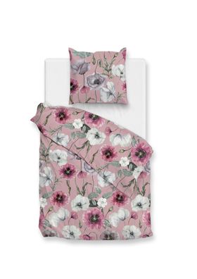 Zo! Home Flanell Bettwäsche 155x220 cm Gioia pink Blüten Mohnblumen altrosa