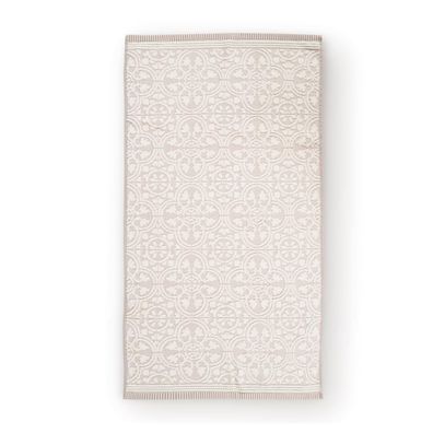 PIP Studio Handtuch Tile de Pip Khaki 55x100 cm Jacquard Frottee Ornamente beige