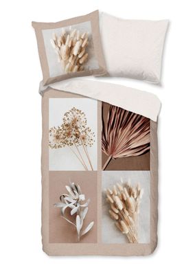 Good Morning Baumwoll-Bettwäsche 135x200 Kami Trockenblumen Natur beige 30999