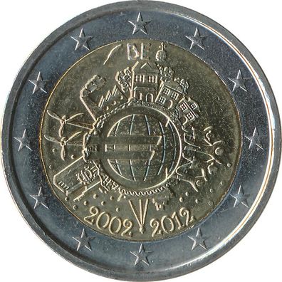 Belgien 2 Euro 2012 - Einfü?hrung Euro-Bargeld*